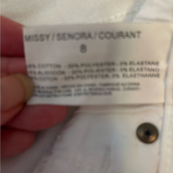 Anne Klein white jeans size 8 slim crop - Picture 5 of 5